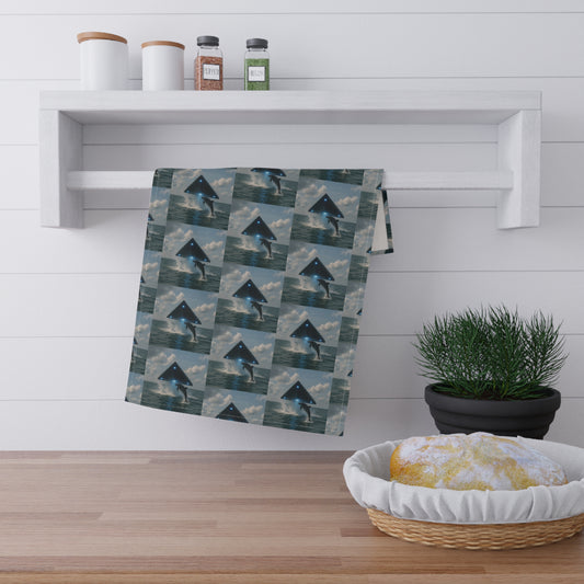 Tea Towels (cotton, poly), UFO and Dolphin