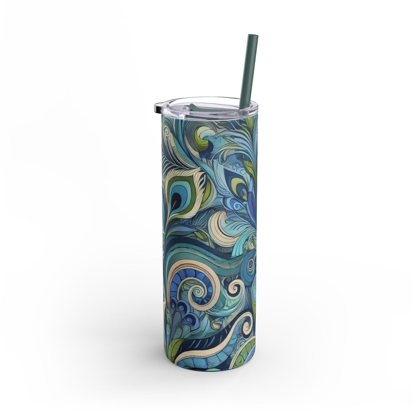 20oz Matte Tumbler, 7 Colors - Stylish Travel Cup - Feather Currents, Blue