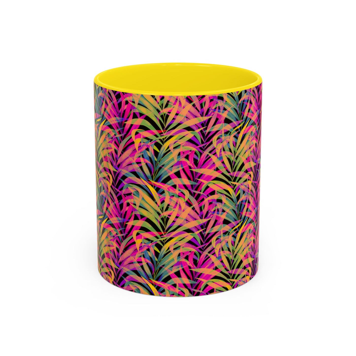 Accent Coffee Mug (11, 15oz), Rainbow Fronds / Various Colors