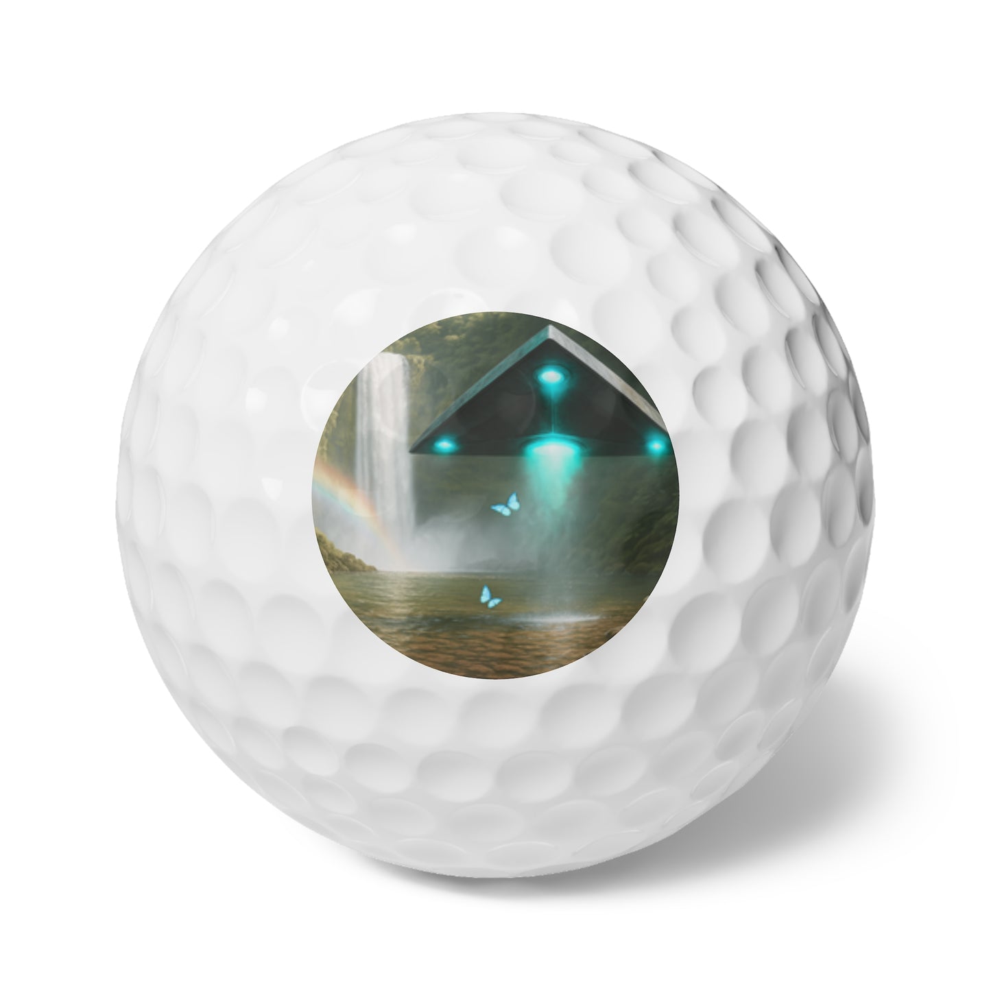 Tropical-Themed Golf Balls, 6pcs - Perfect Gift for Golf Enthusiasts / UFO and Waterfall