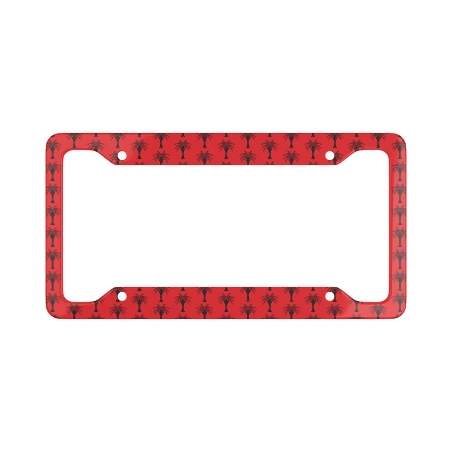 License Plate Frame - Stylized Palm Tree, red