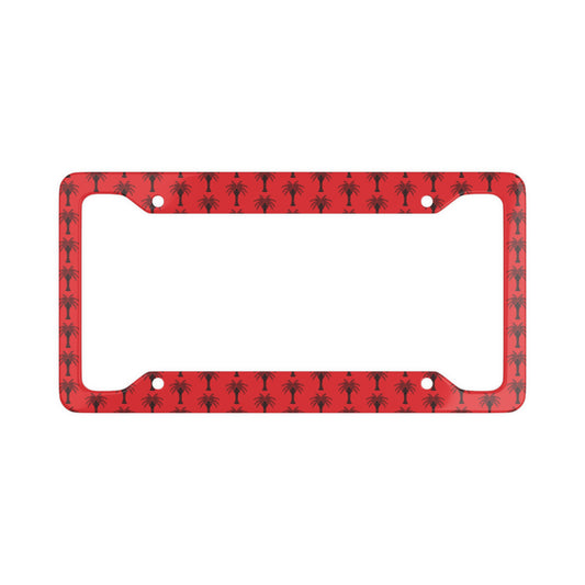 License Plate Frame - Stylized Palm Tree, red