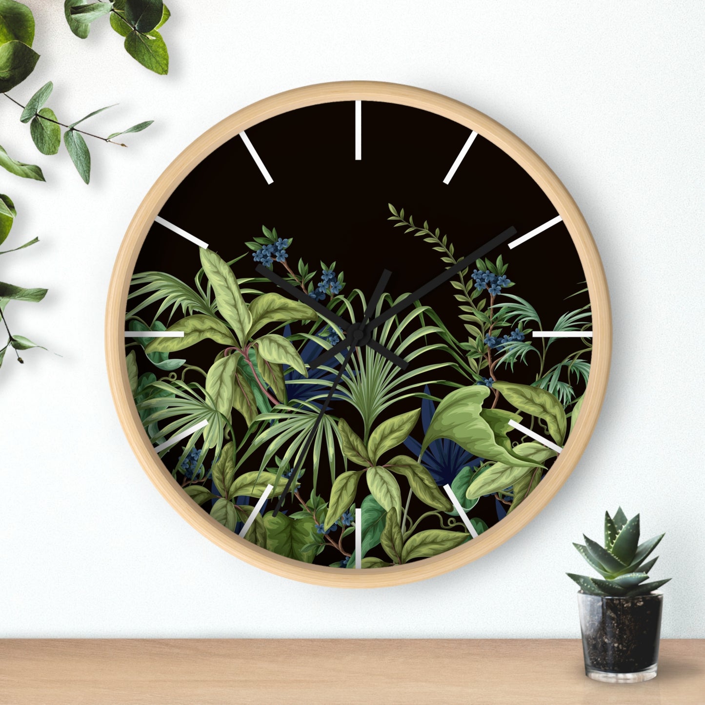 Midnight Jungle Wall Clock - Perfect for Tropical Lifestyle Lovers