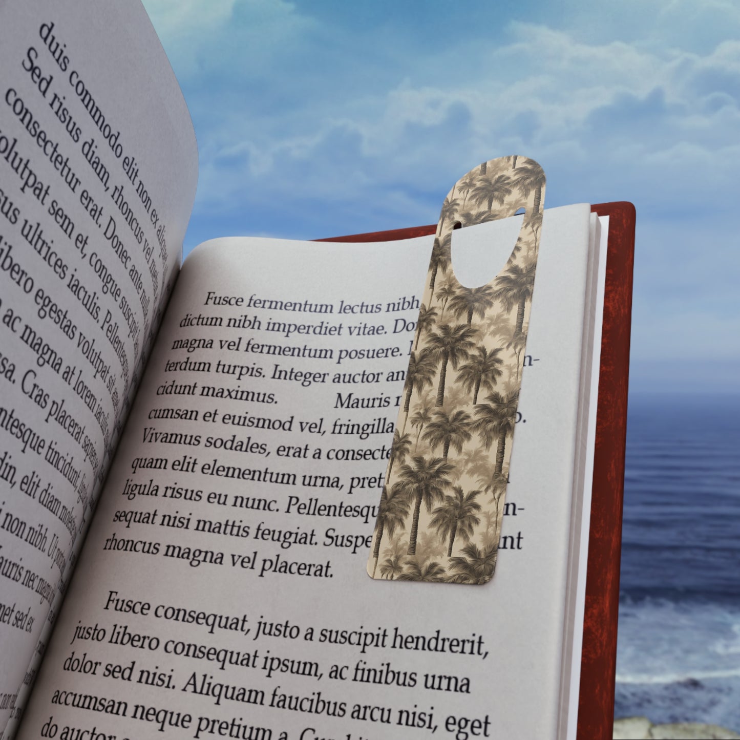 Bookmark - Aluminum, Lisa's Fluffy Palms Repeat