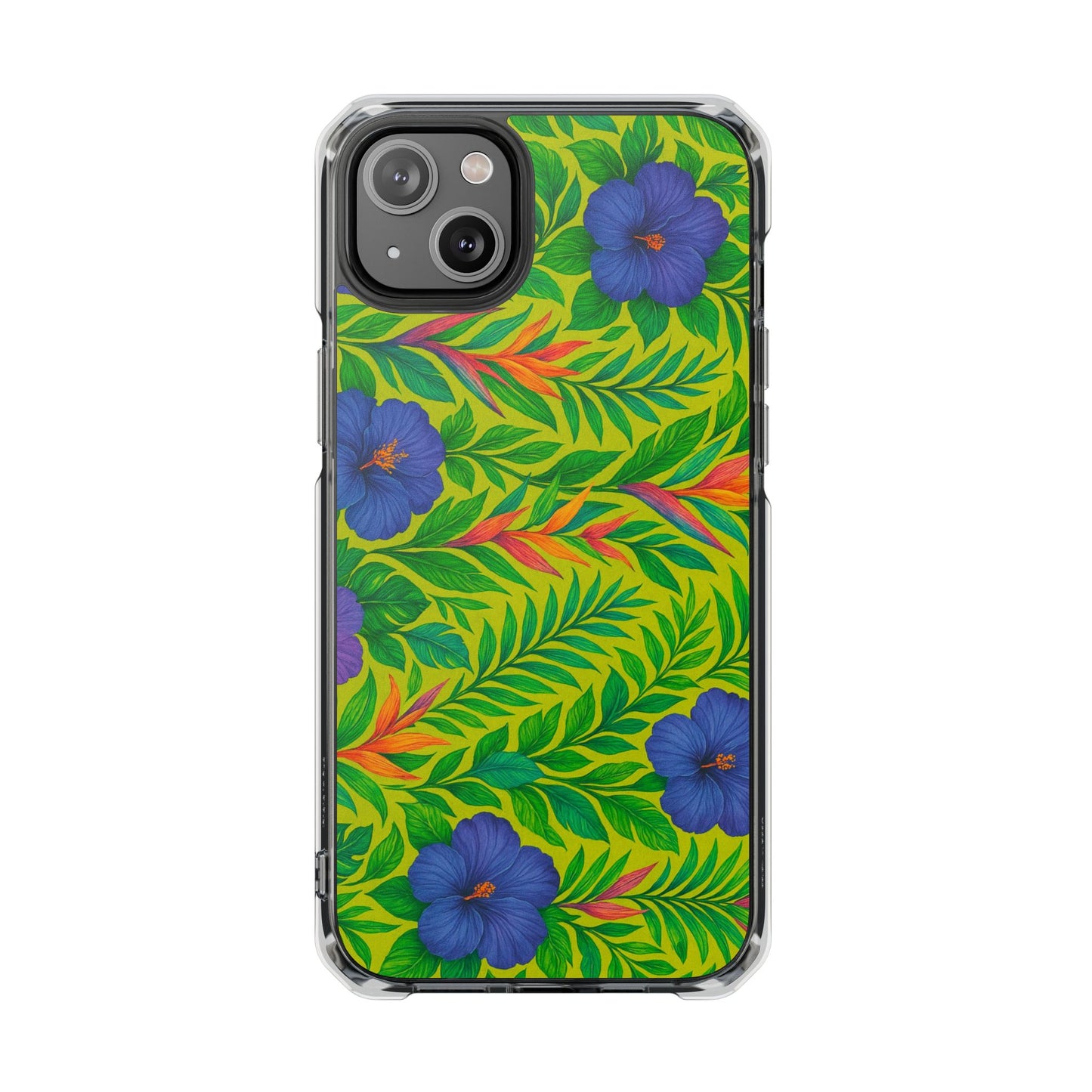 Midnight Flower Lime Magnetic Clear Phone Case, Many Models