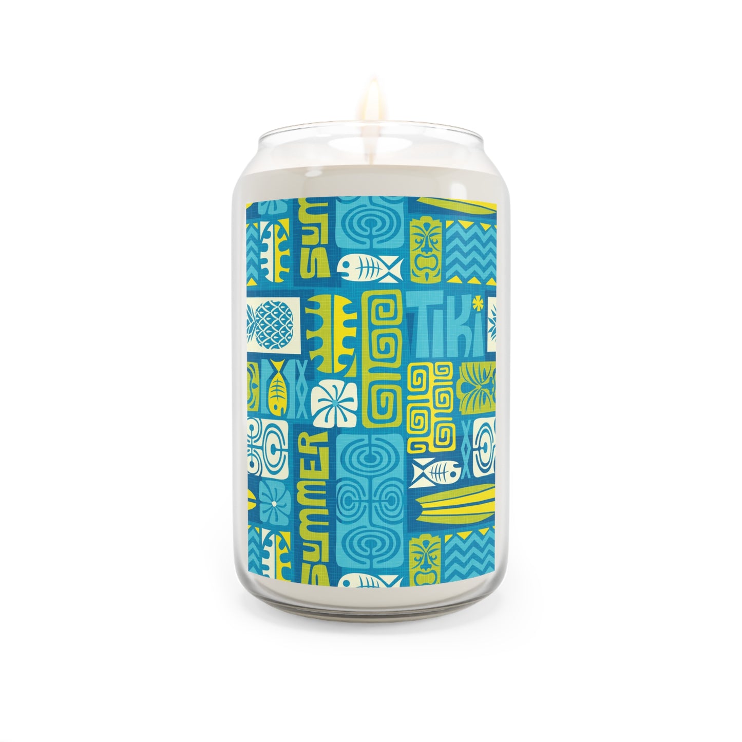 Scented Candle, 13.75oz - Tiki Poster Blue