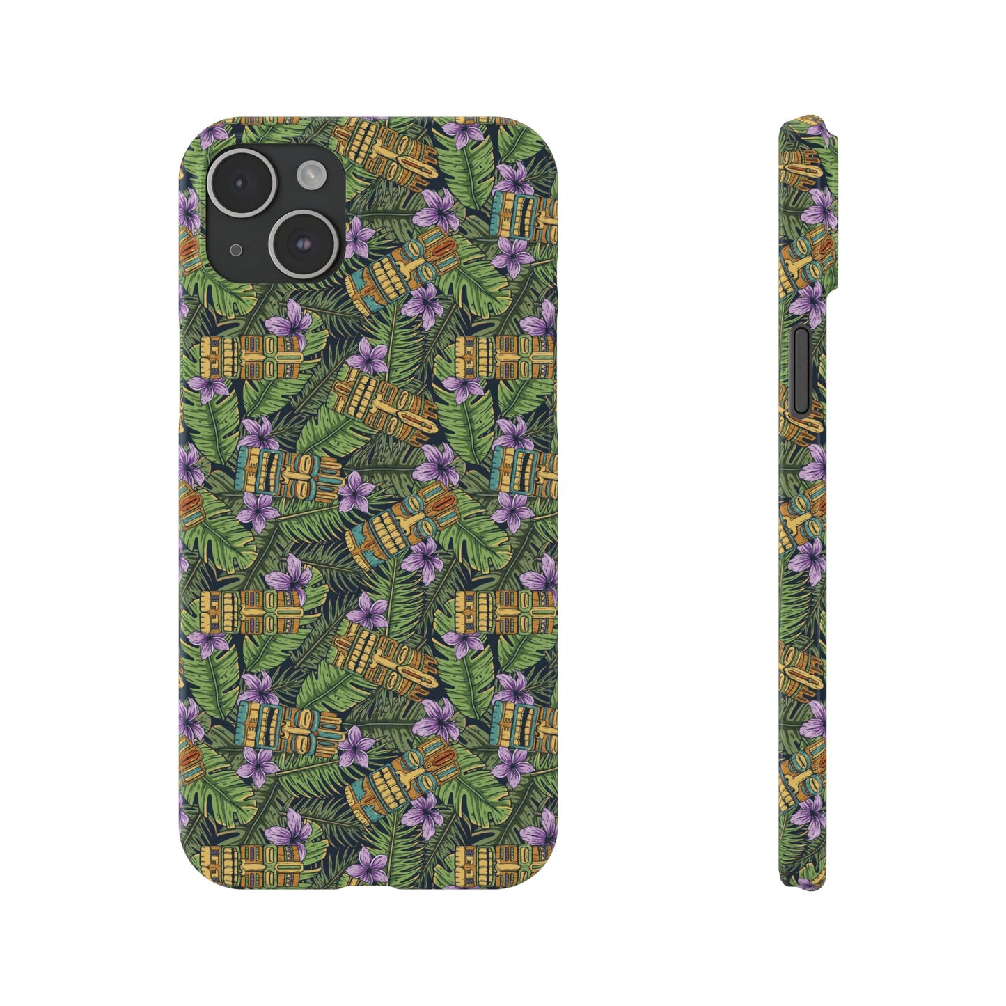 Slim Phone Cases - Tiki Purple Greenery