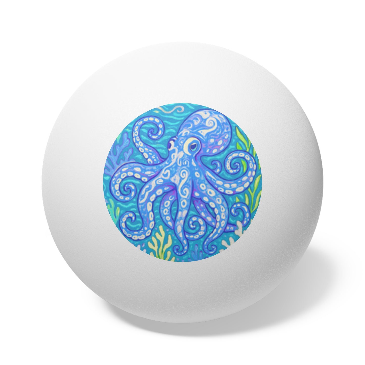 Tropical Paradise Ping Pong Balls - 6 Pack with Blue Kraken Joe
