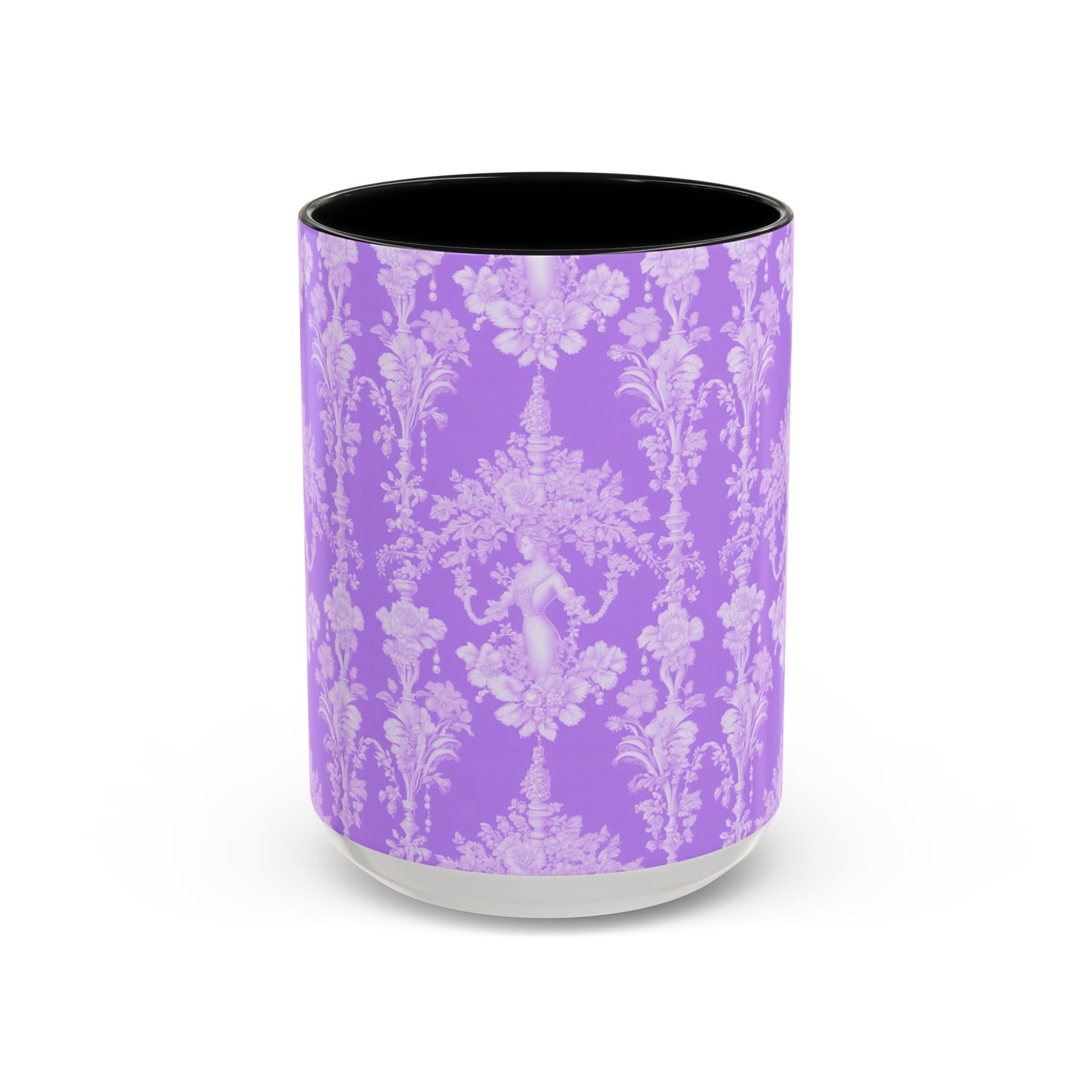 Accent Coffee Mug (11, 15oz), Pearl Lady Toile/Lavender Repeat, Various Colors