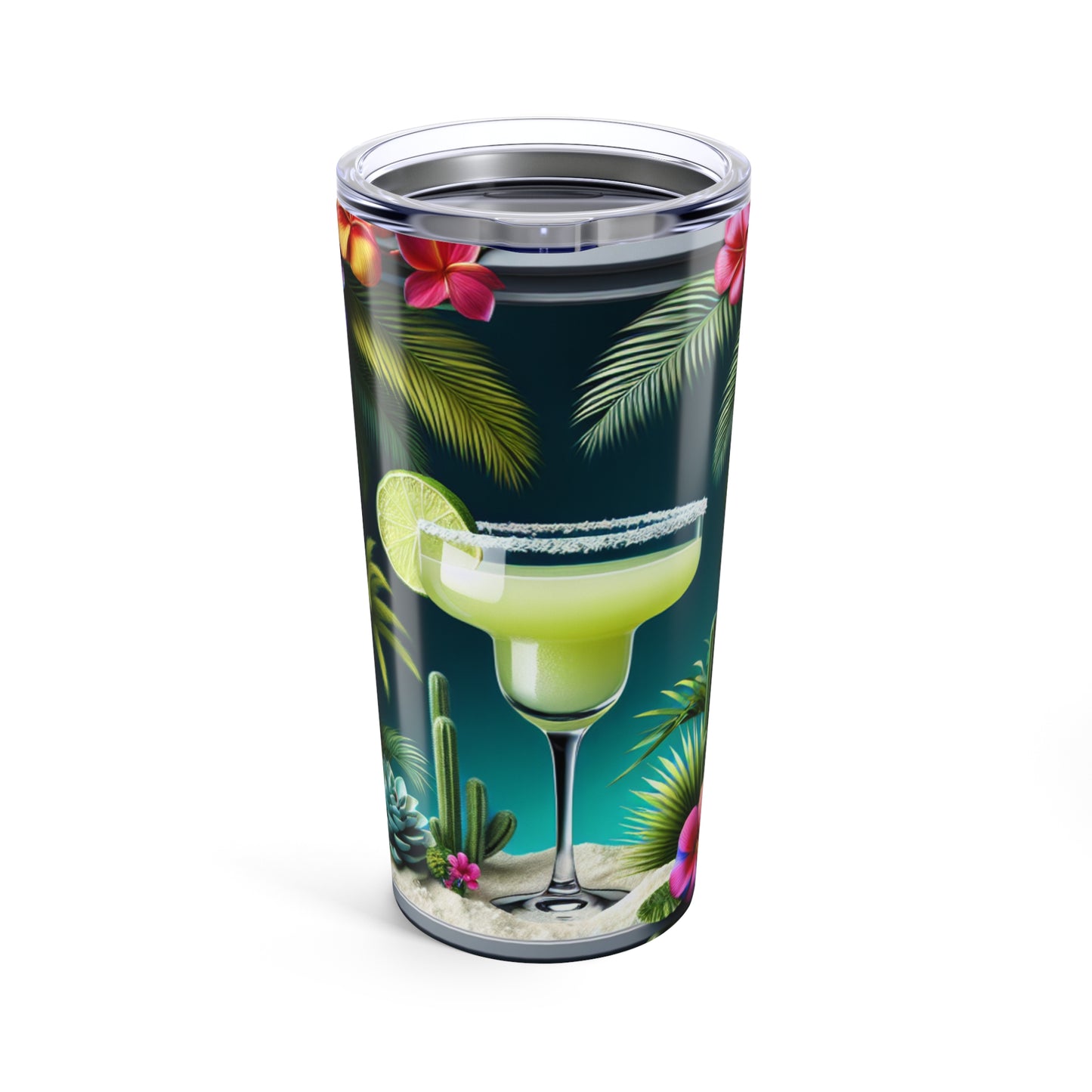 20oz Tropical Glossy Tumbler, Stainless Steel / Tropical Margarita