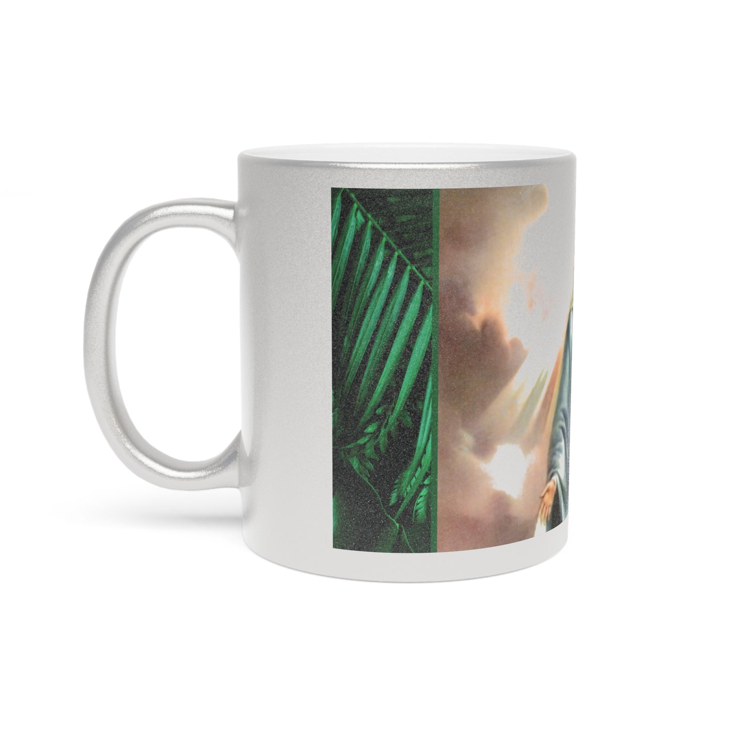 Religious Metallic Mug, Gold or Silver - MACRO "Tropical Rainforest Our Lady of Grace"