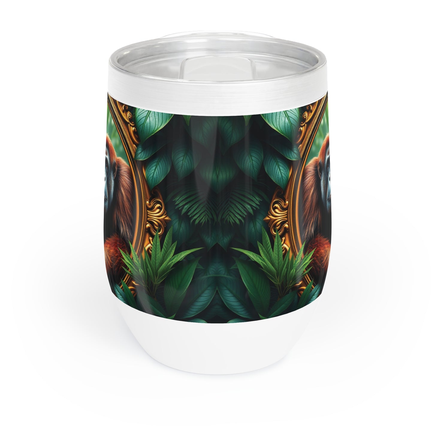 Chill Wine Tumbler with Rainforest Framed Orangutan Apes