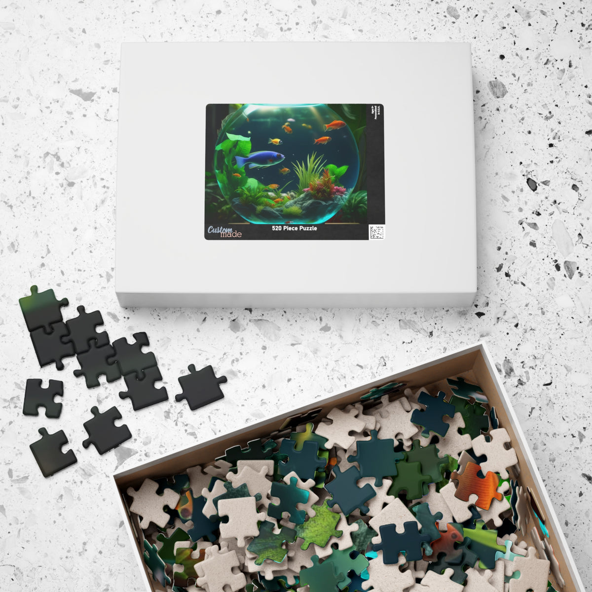 Fish Bowl #1 Tropical Puzzle, 4 Sizes - Relaxing Jigsaw for Island Vibes