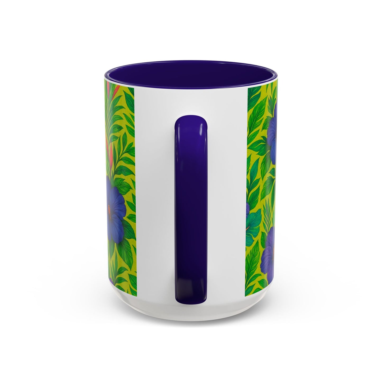 Vibrant Floral Coffee Mug - 11oz & 15oz / Midnight Flower Lime