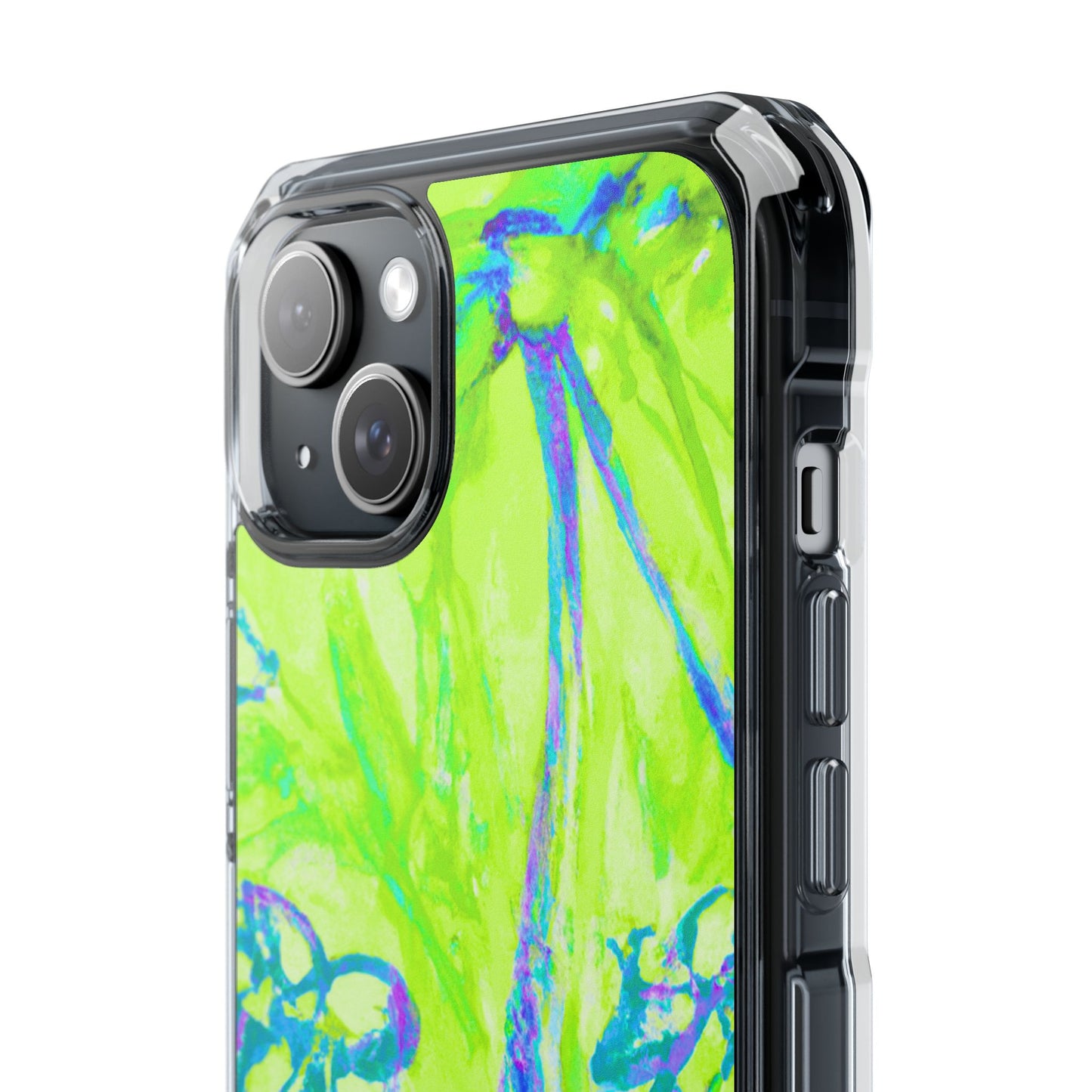 Tropical Doodles/Lime Magnetic Clear Phone Case, Many Models