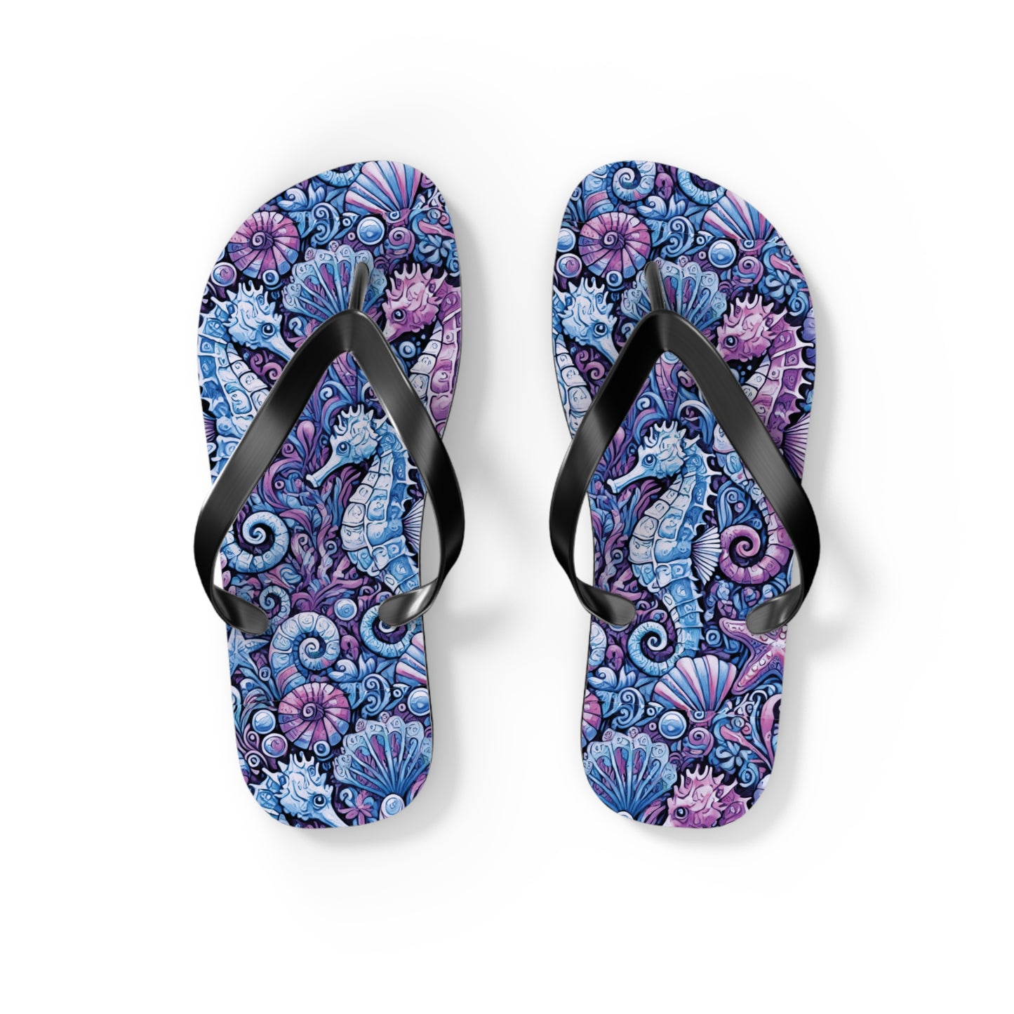 Flip Flops - Seahorses/Blue