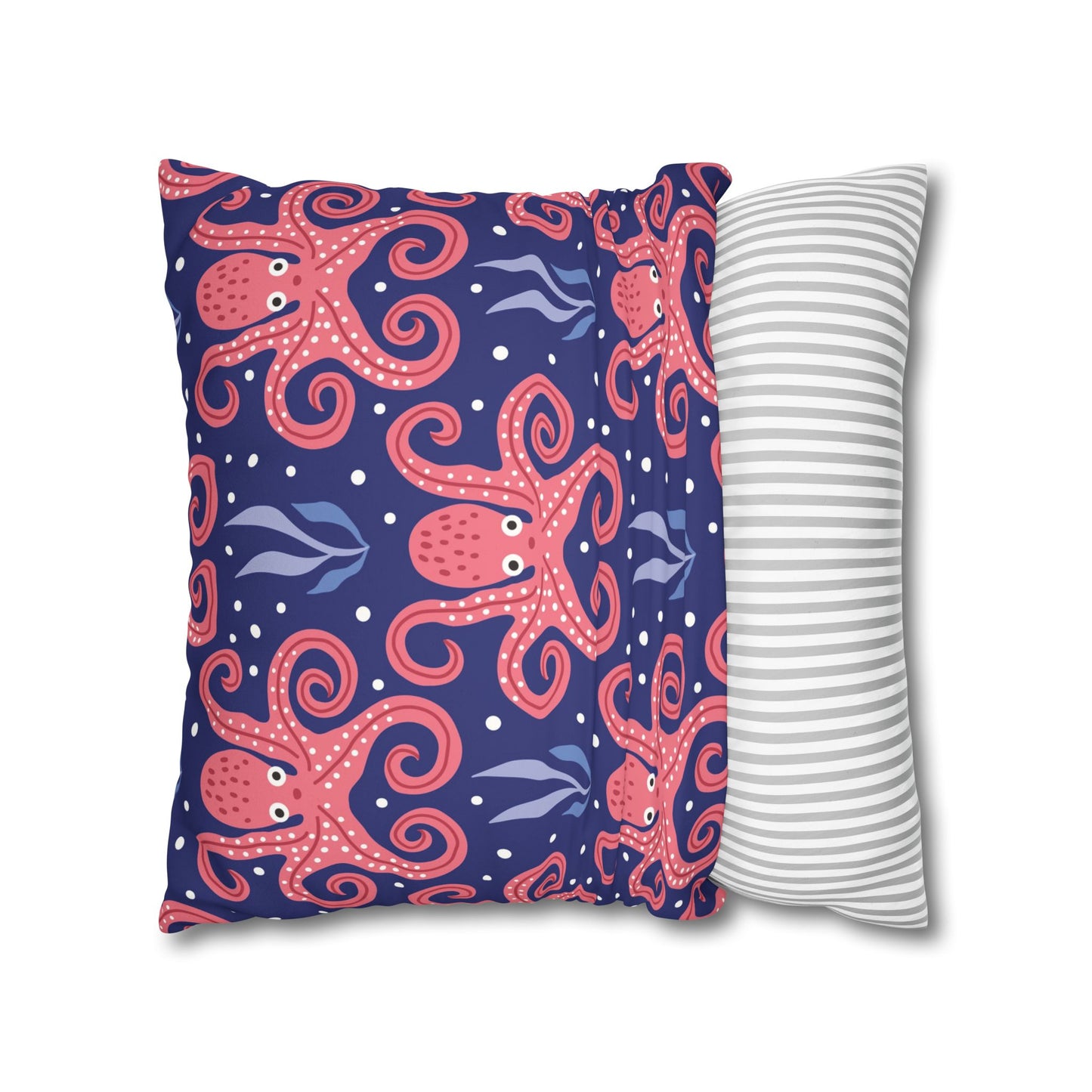 Faux Suede Square Pillowcase - Twisted Tentacle Octopus