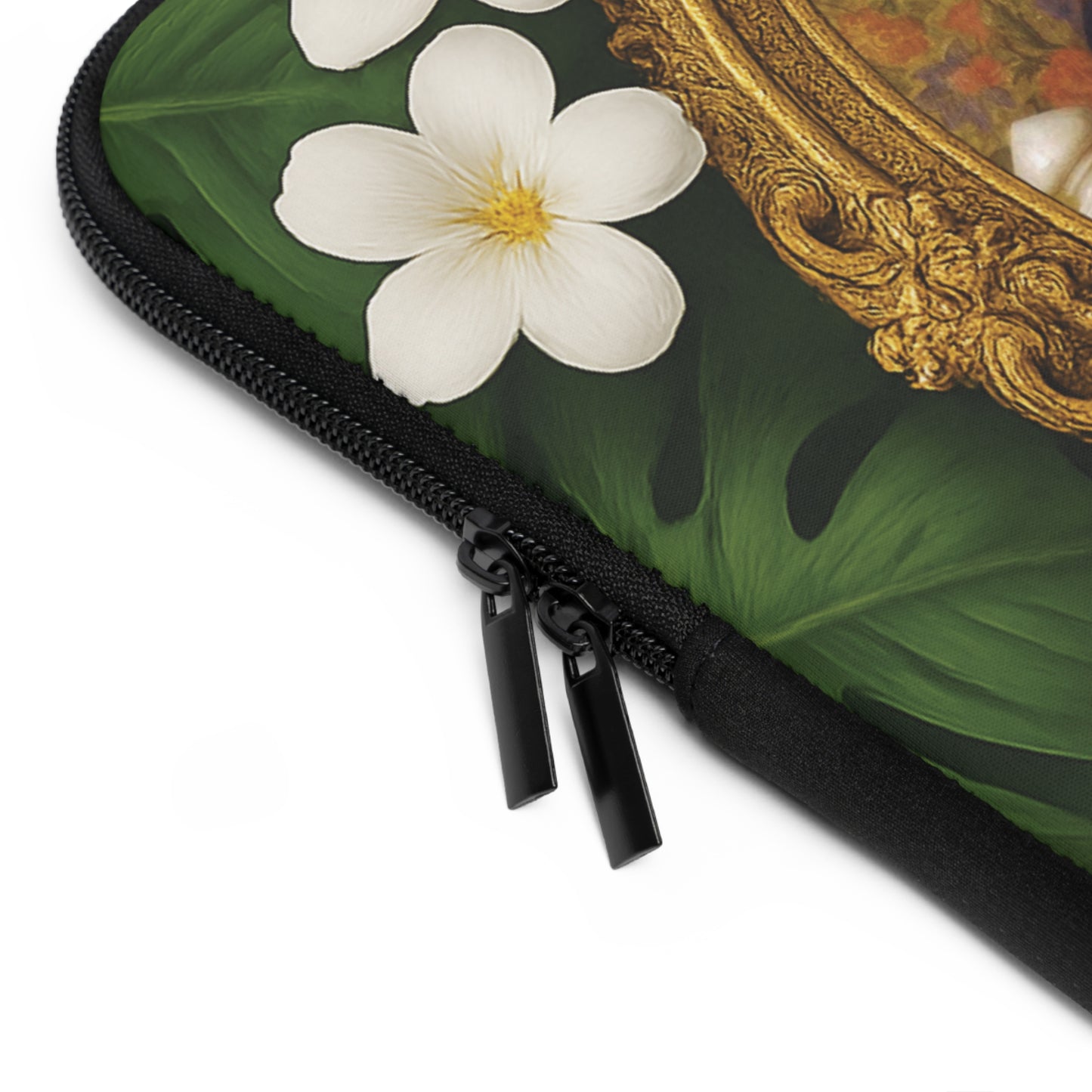 Religious Floral Laptop Computer Sleeve, Portable Tech Gift / Virgin of the Lilies