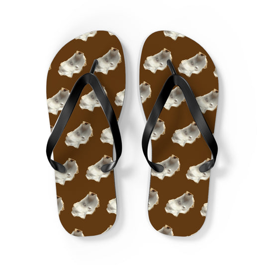 Flip Flops - White Pearl Oyster, brown