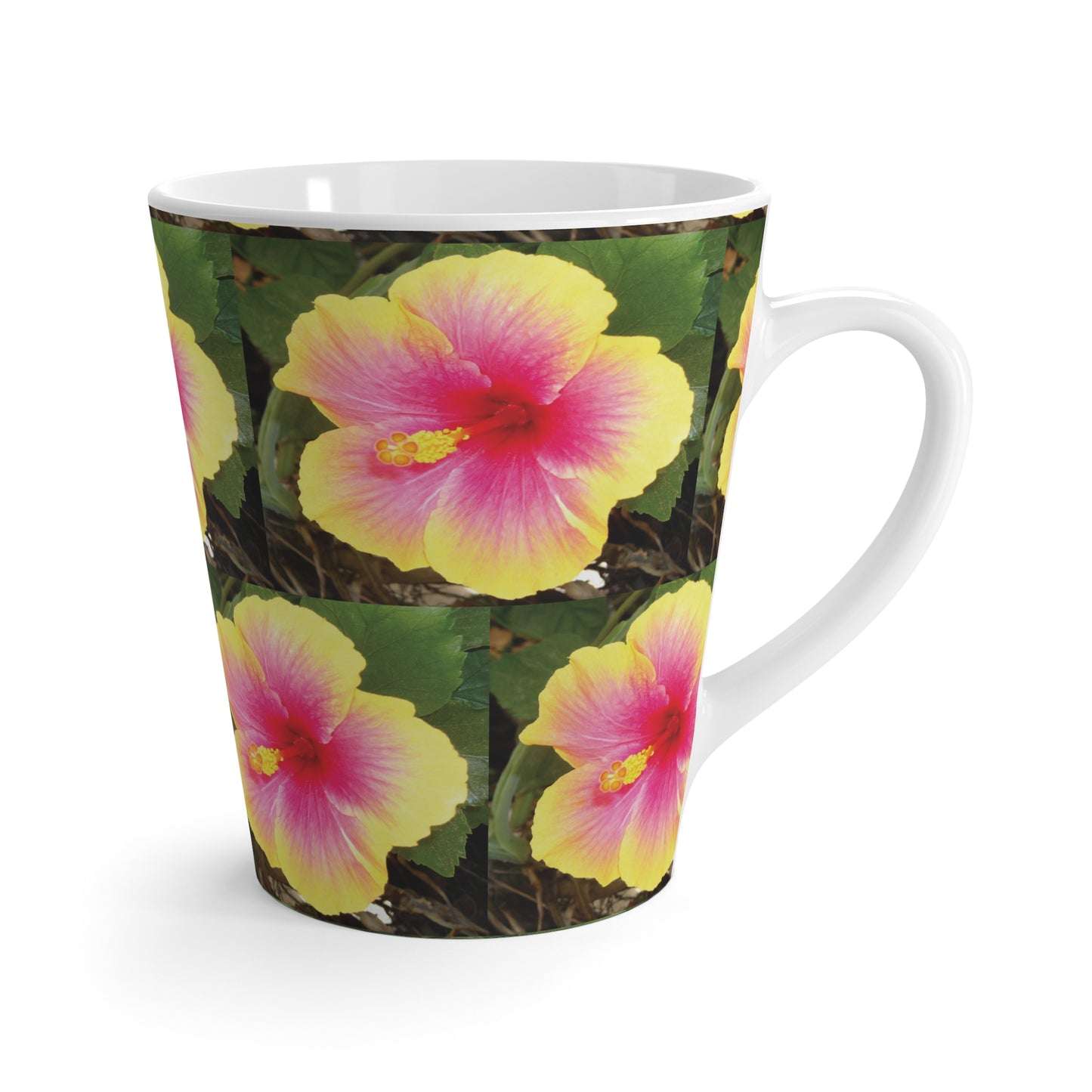 Latte White Mug - Hibiscus Hula Girl