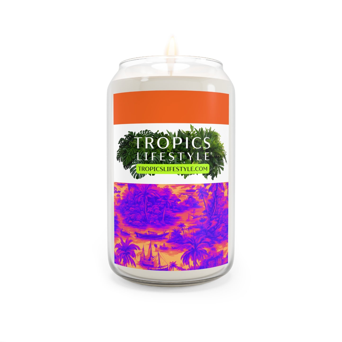 Scented Candle, 13.75oz - Tropics Lifestyle/Crazy Cool Tropical Toile