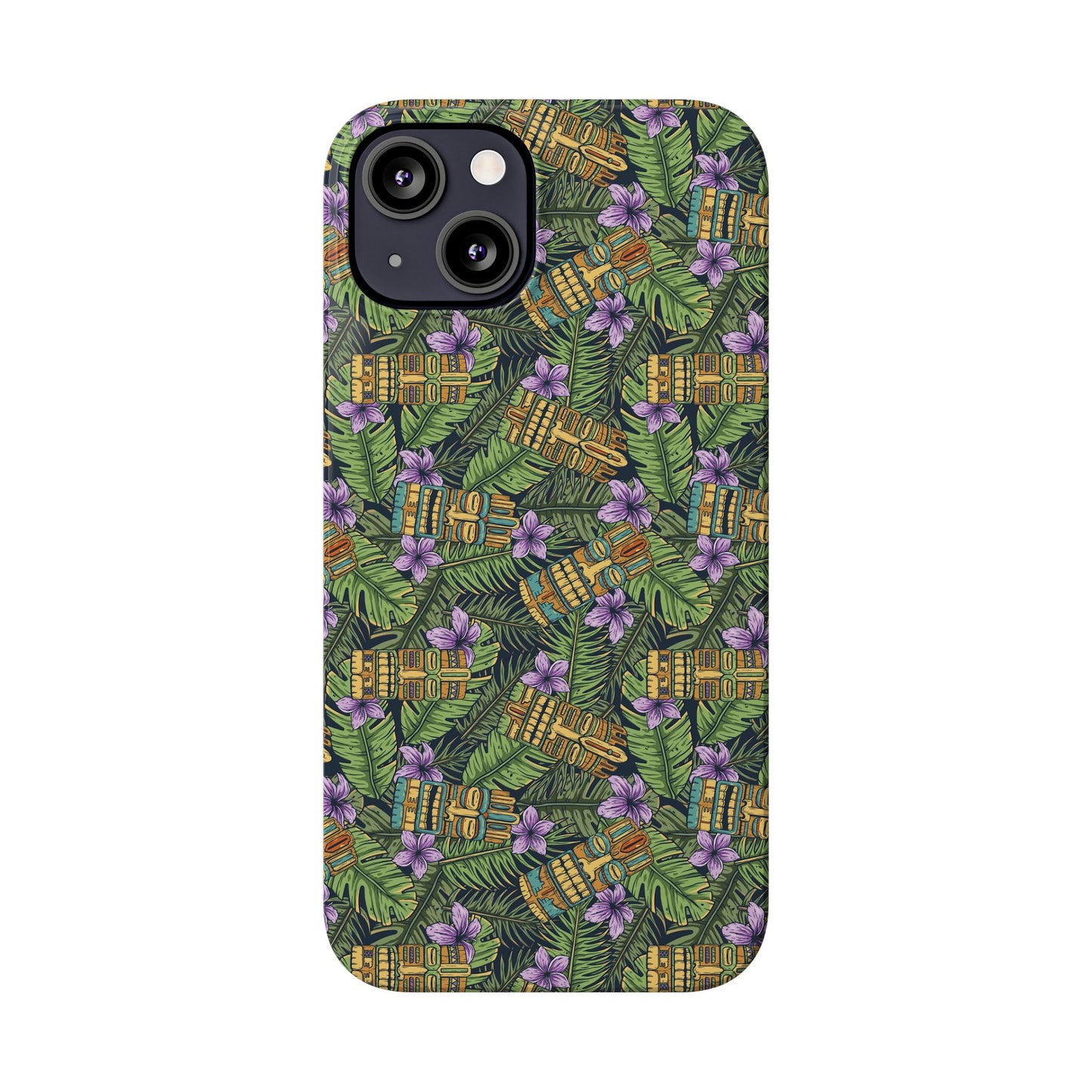 Slim Phone Cases - Tiki Purple Greenery