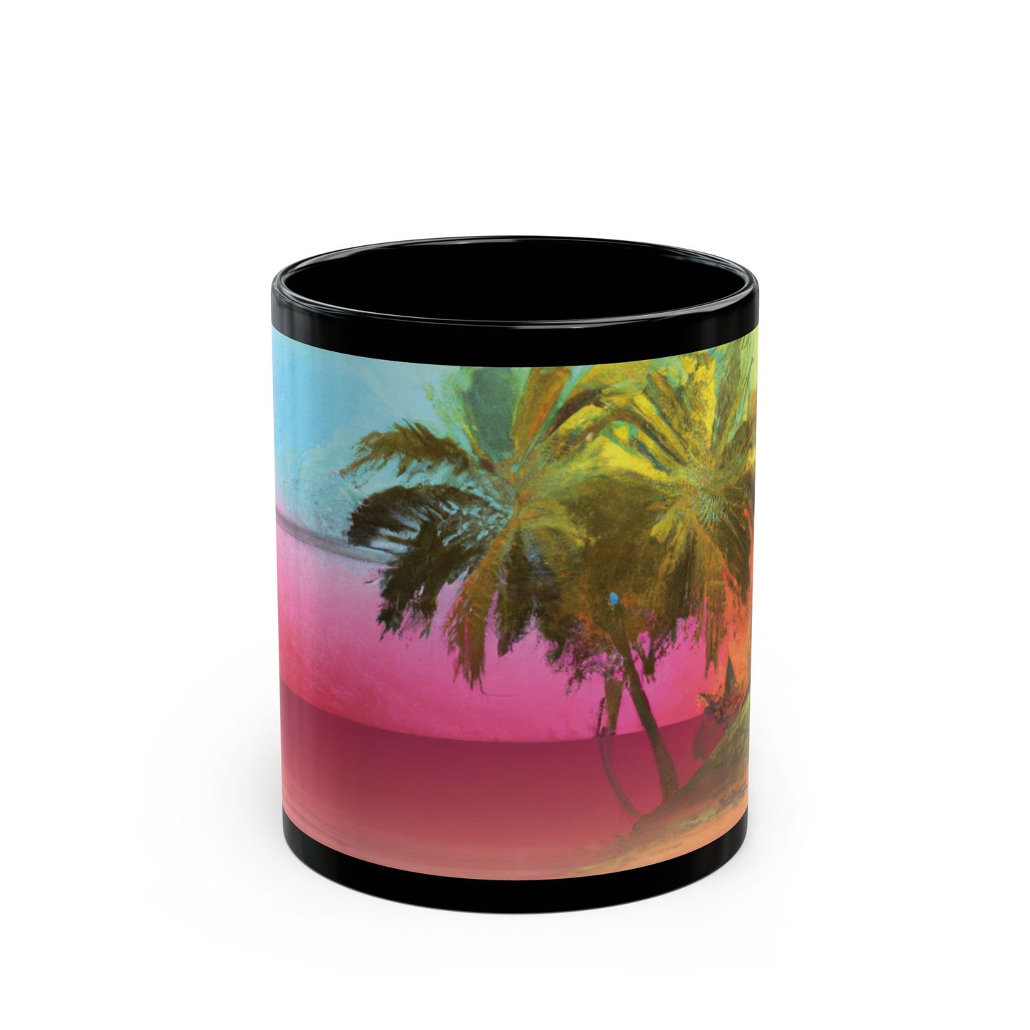 Black Coffee Mug - Watercolor Sunset