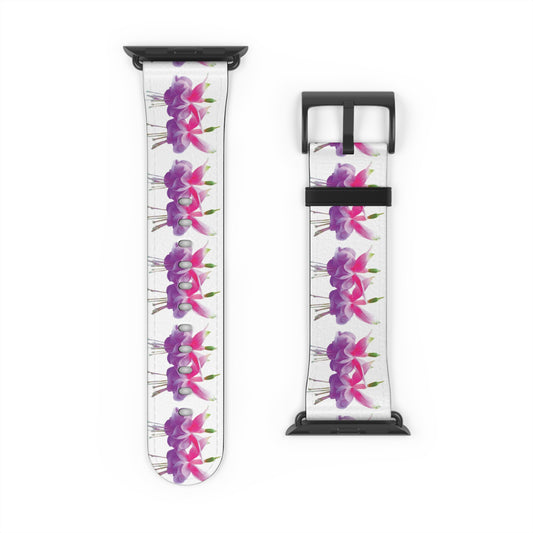 Apple Watch Band - Two Fuchsias, white