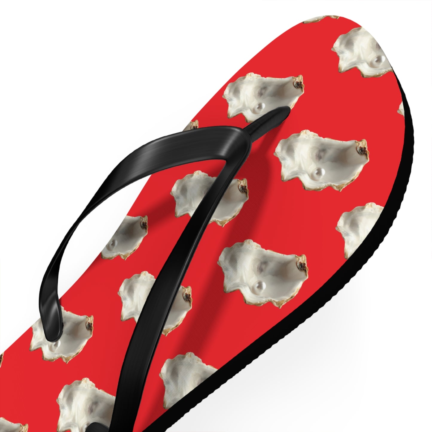 Flip Flops - White Pearl Oyster, red