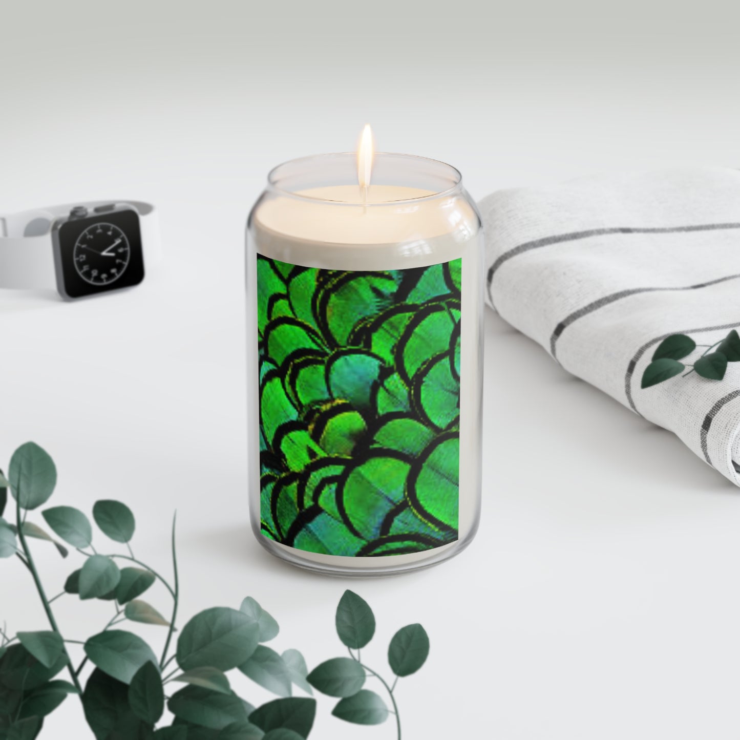 Scented Candle, 13.75oz - Green Peacock