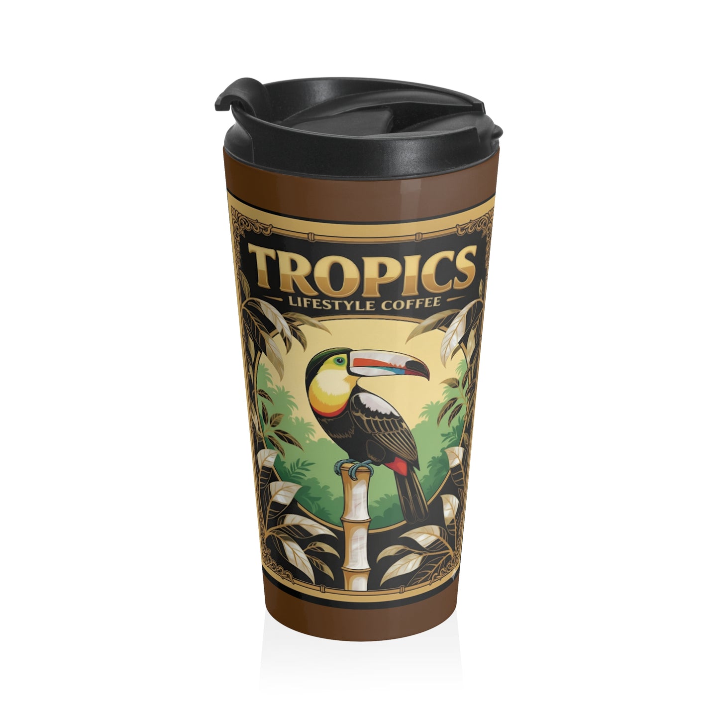 15 oz. Stainless Steel Travel Mug / Pearl Parrot Poster