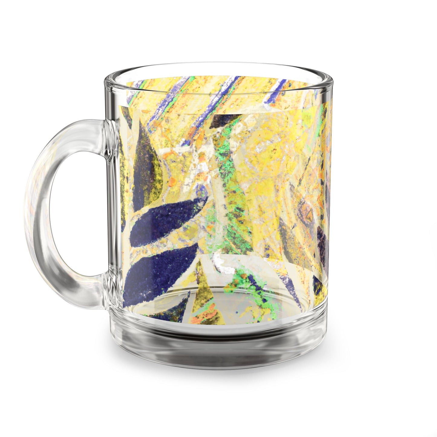 Tropical Glass Mug - 10oz Coffee Cup / Amazon Whimsy Yellow