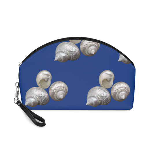 Makeup Bag - White Nautilus Trio, dark blue