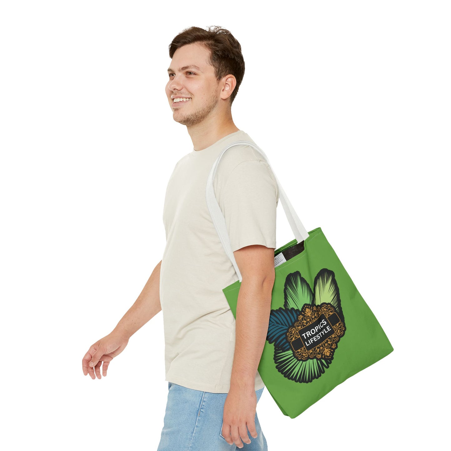 Elegant Tropics Lifestyle Logo Tote Bag - 3 Sizes, Green