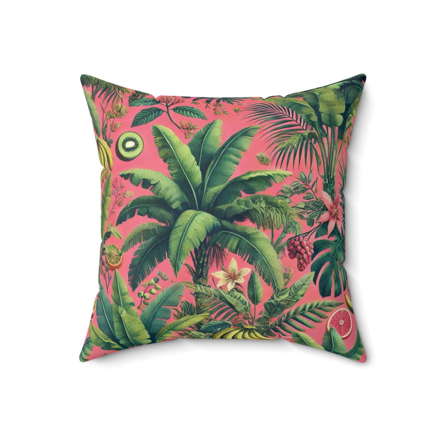 Decorative Pillow - Accent Cushion, 4 Sizes / More Tropical Fruit, Coral