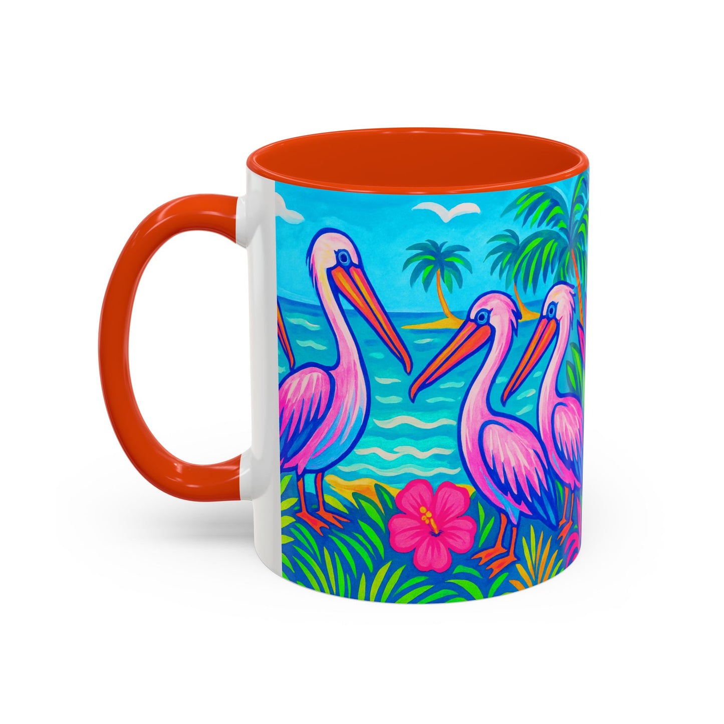 Accent Color Coffee Mug, Many Colors - 11oz & 15oz / Pelican Party