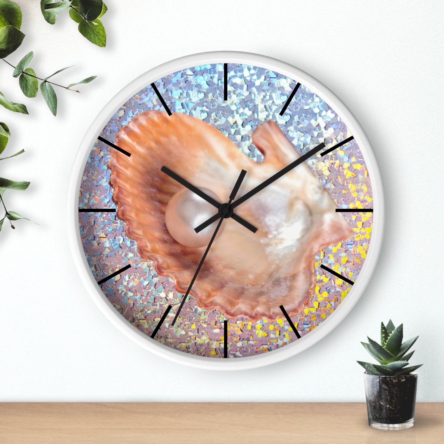 Wall Clock, Disco Peach Pearl Oyster, Hands/Base Variants