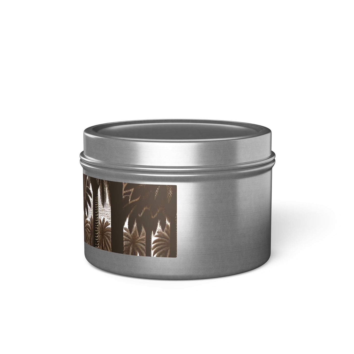 Tin Candles, 2 sizes, 3 tin colors - Woodcut Palm Grove