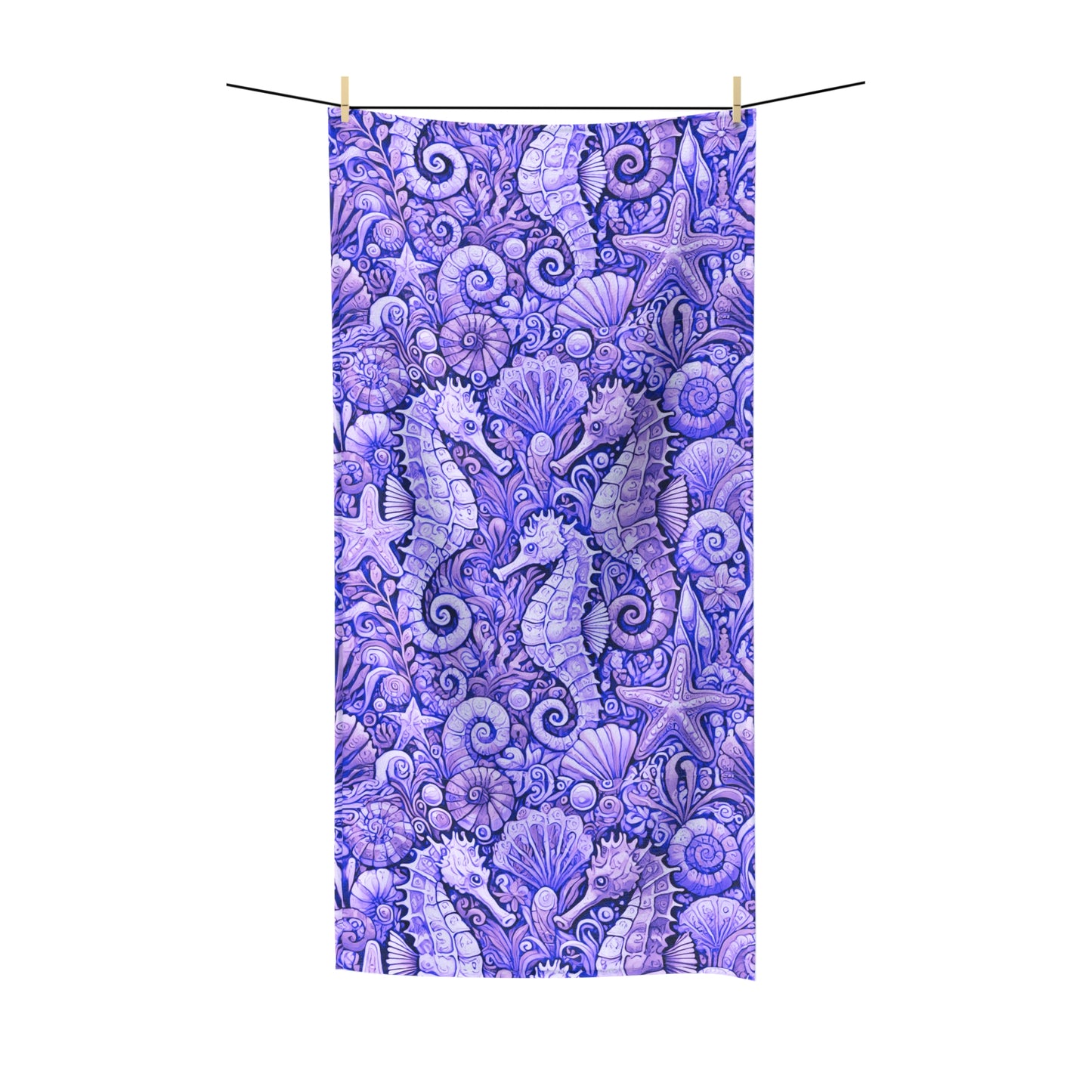 Seahorse Trio/Amethyst Polycotton Towel