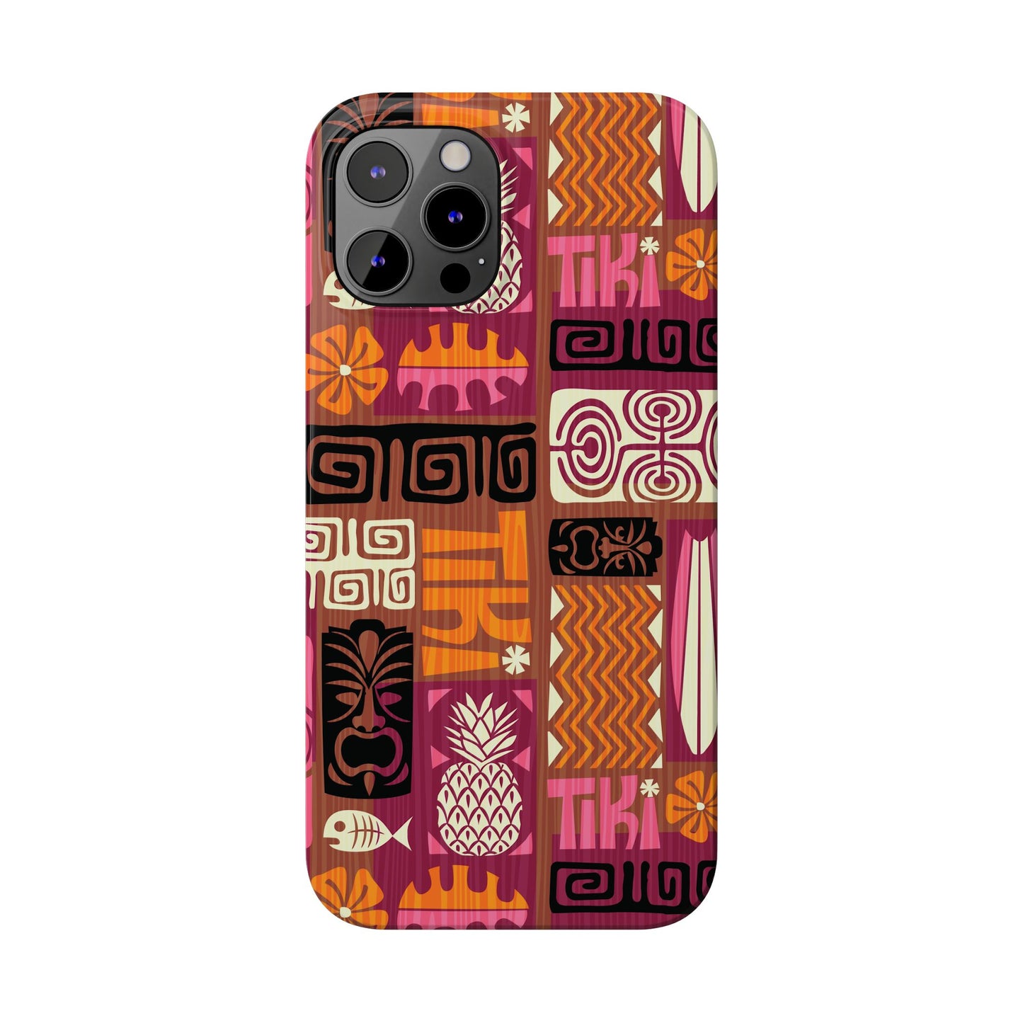 Slim Phone Cases - Tiki Poster Pink/Orange