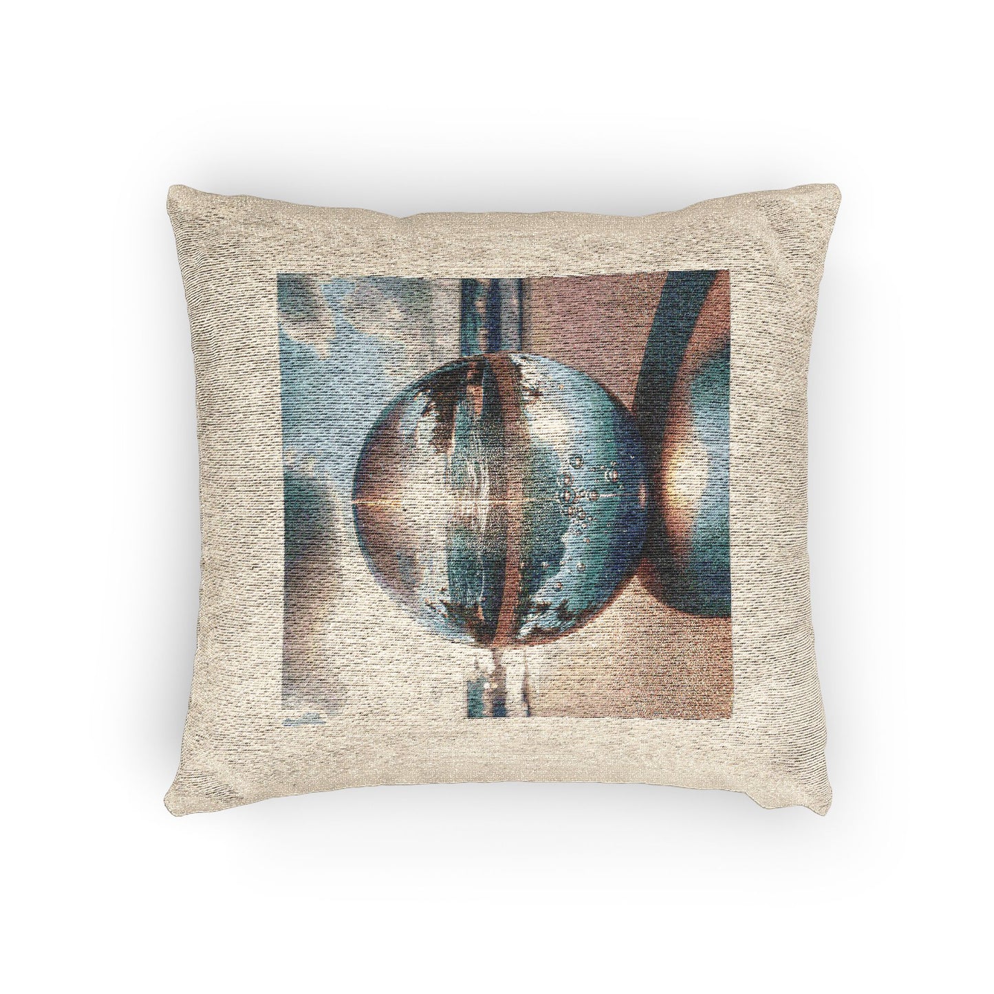 Woven Pillow, 17"W x 18"L - Beach Illusion Ball