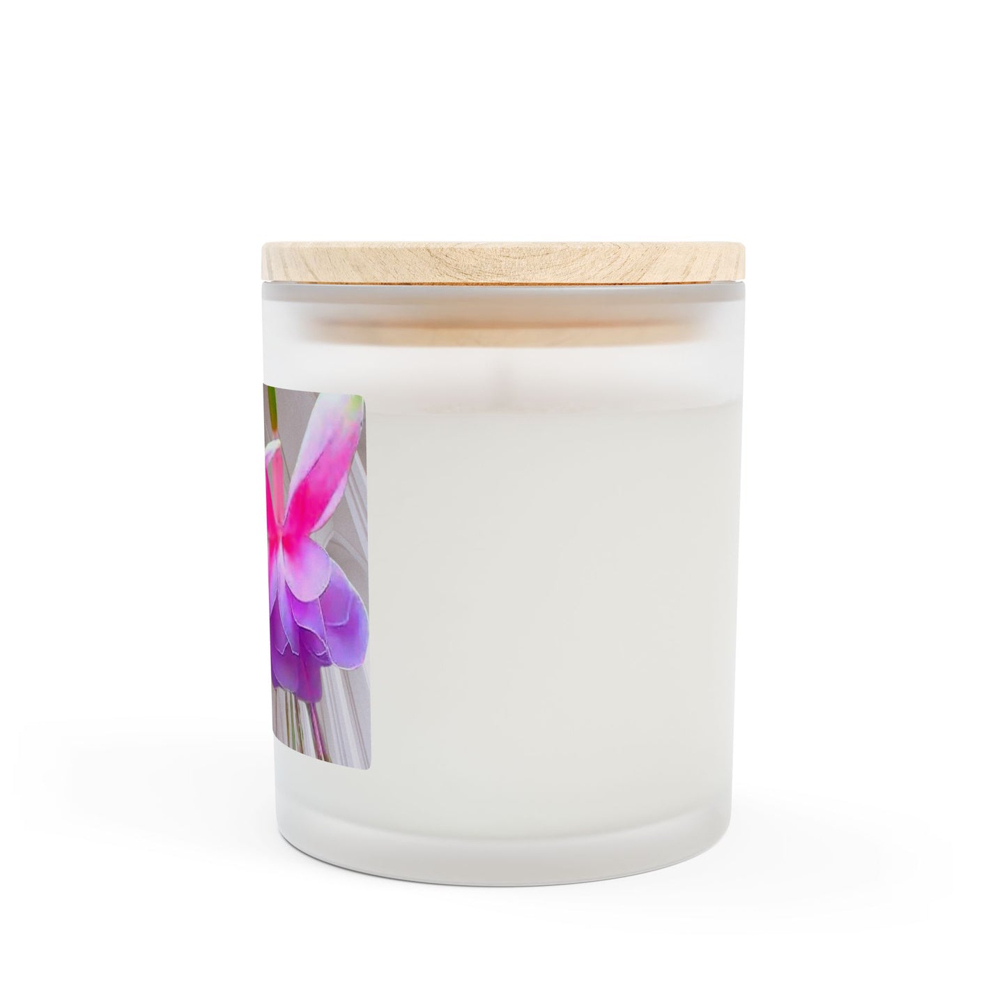 Frosted Glass Candle, 11oz - Two Pink Fuchsias / Gothic