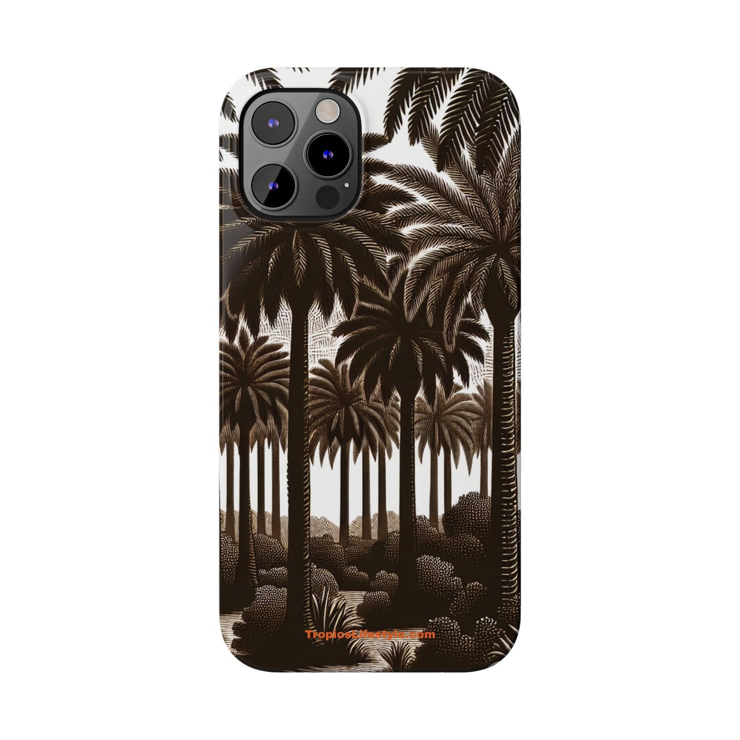 Slim Phone Cases - Woodcut Palm Grove