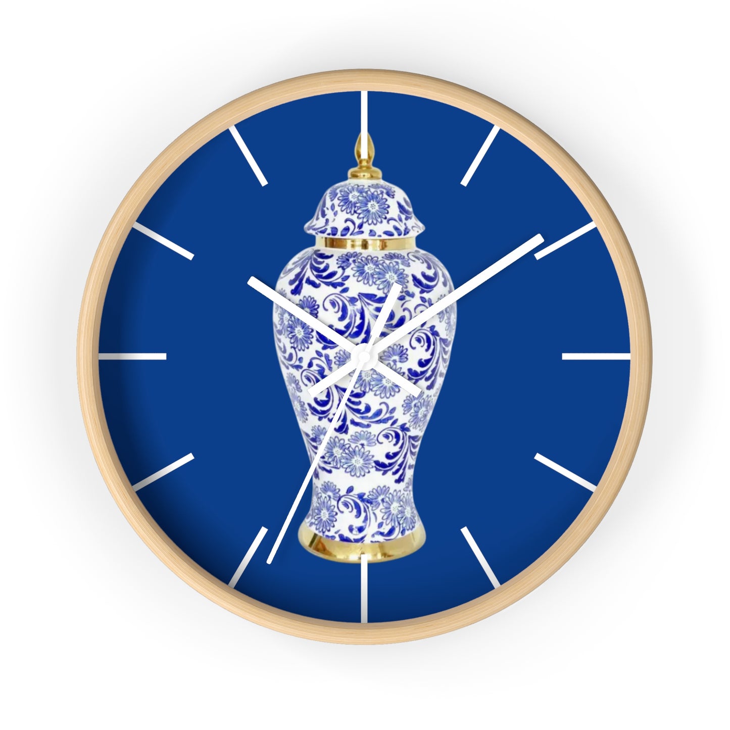 Wall Clock, Blue & White Ginger Jar, Hands/Base Variants