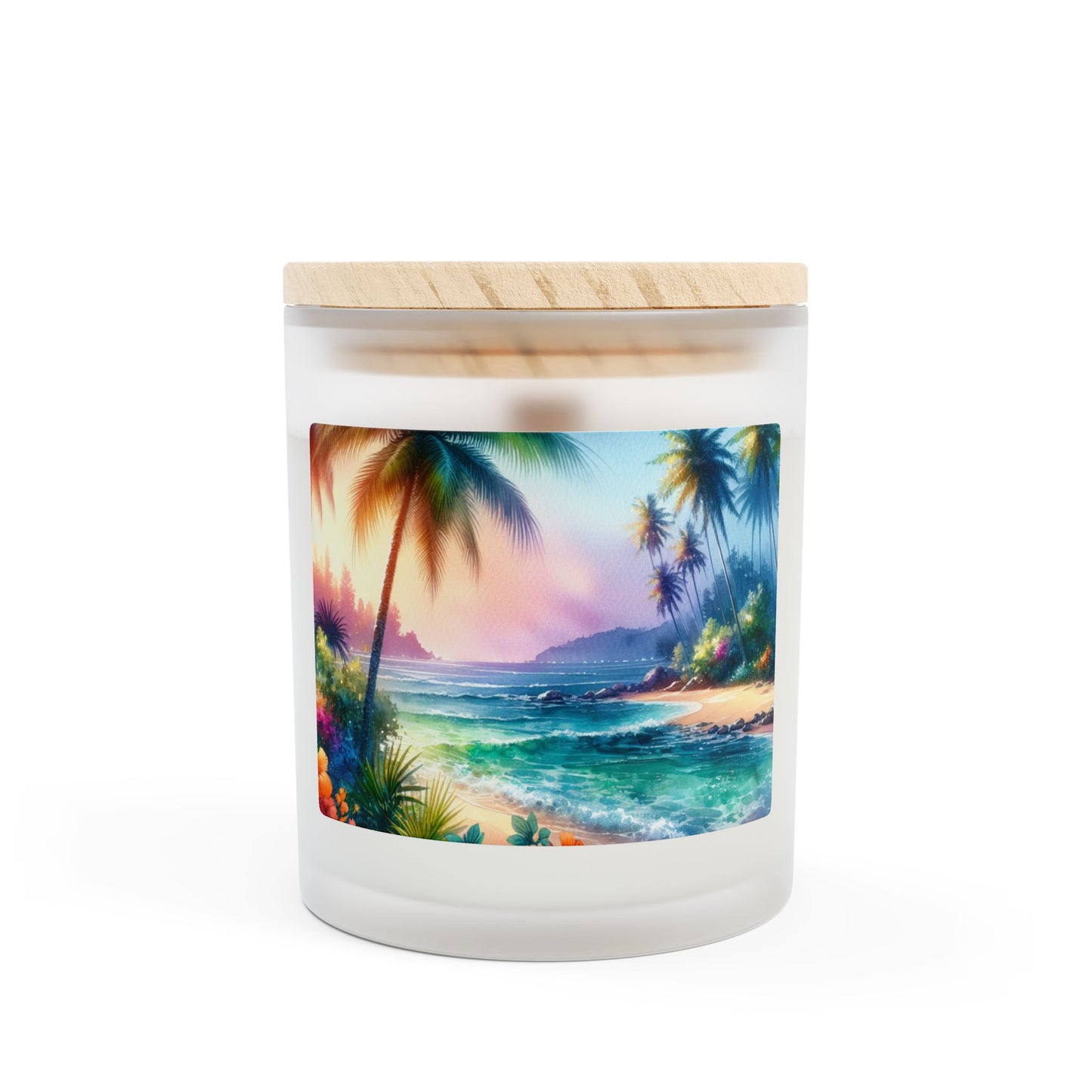 Frosted Glass Candle, 11oz - Bay of Peace