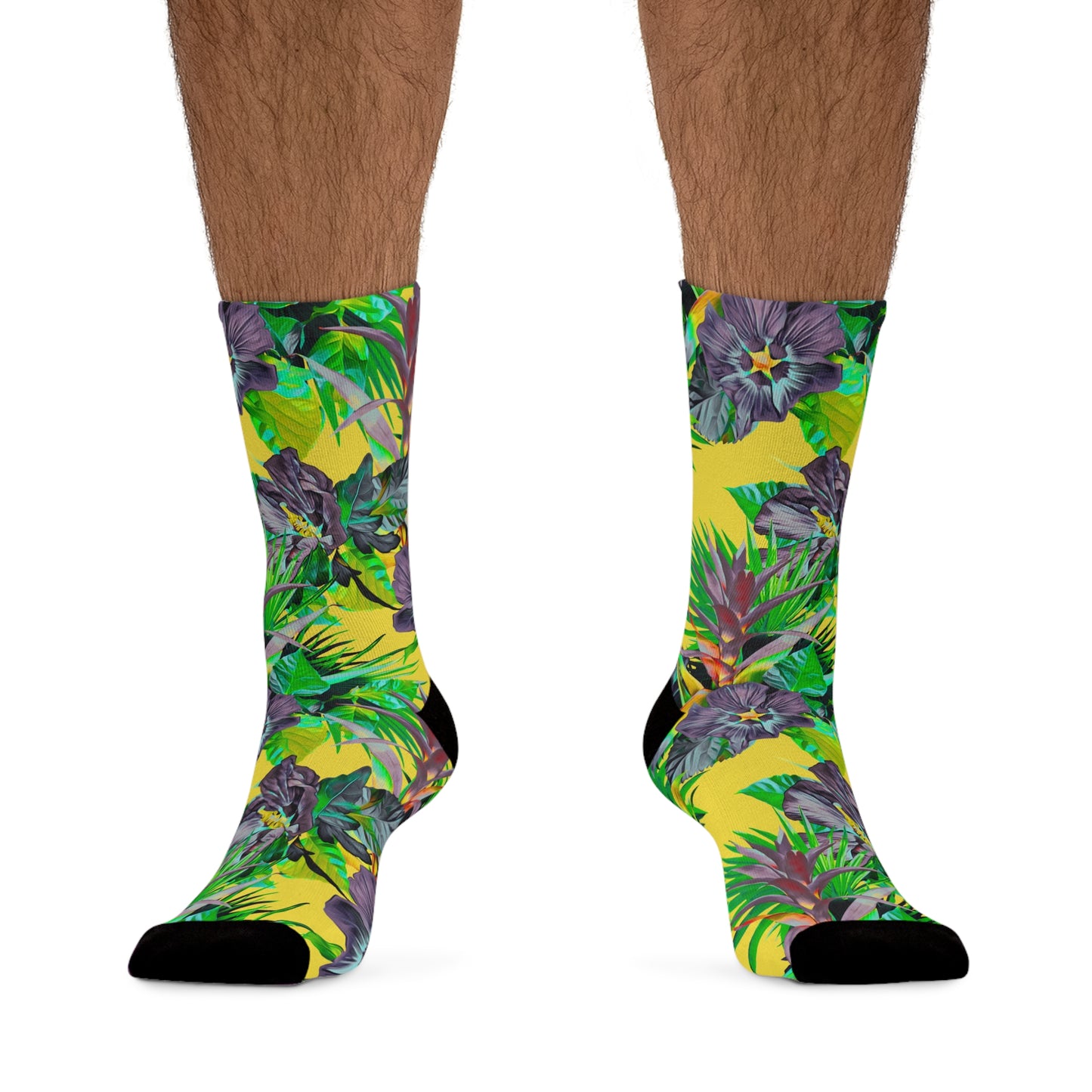 Recycled Poly Socks, Plant-Palooza, yellow