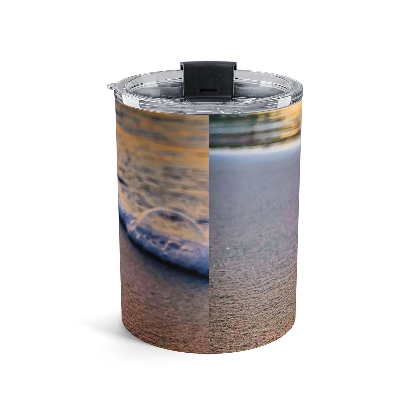 10 oz Beach Insulated Coffee Tumbler with Crystal Dropped by UFO