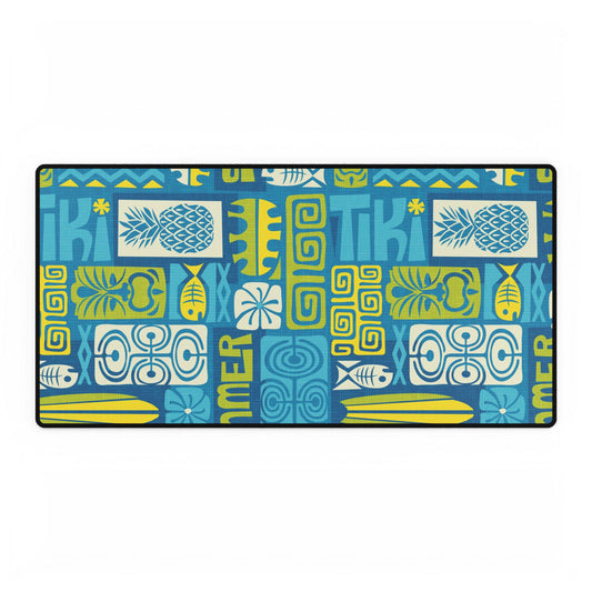 Desk Mats, Tiki Poster Blue