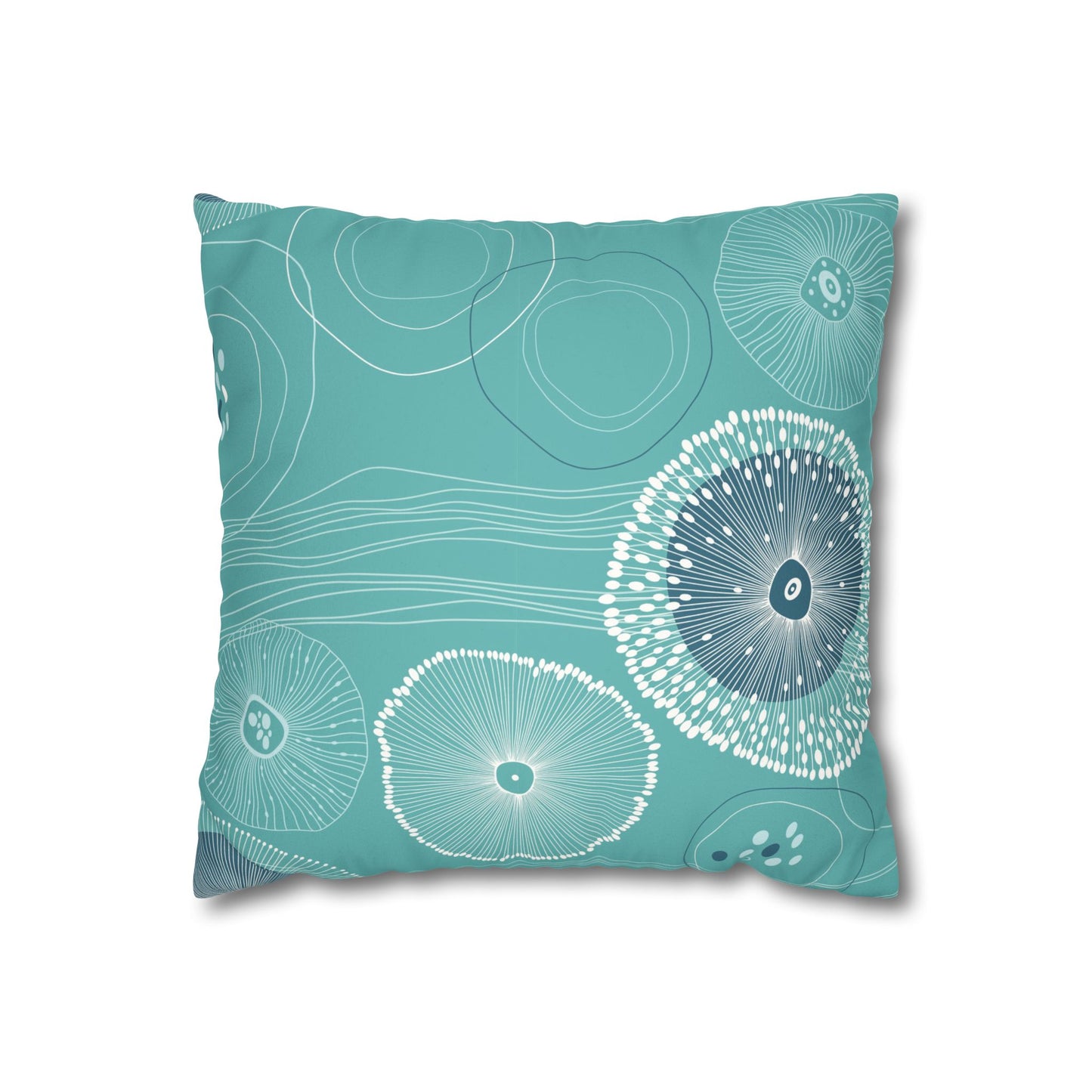 Faux Suede Square Pillowcase - Plankton Drift Teal