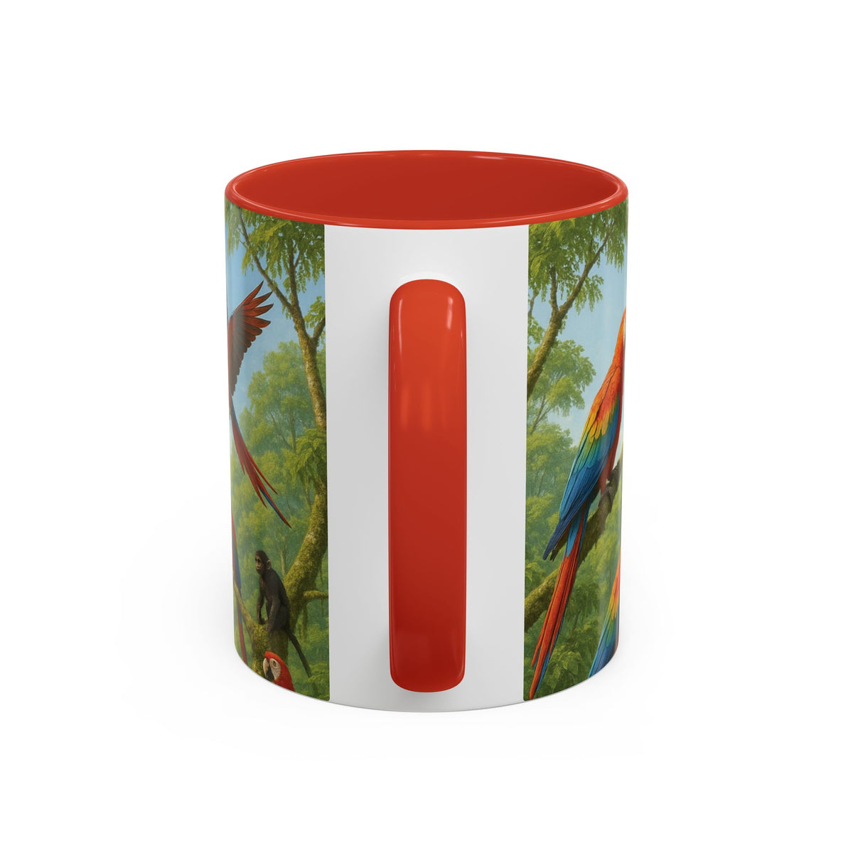 Accent Coffee Mug (11, 15oz), 8 Colors - UFO and Macaws